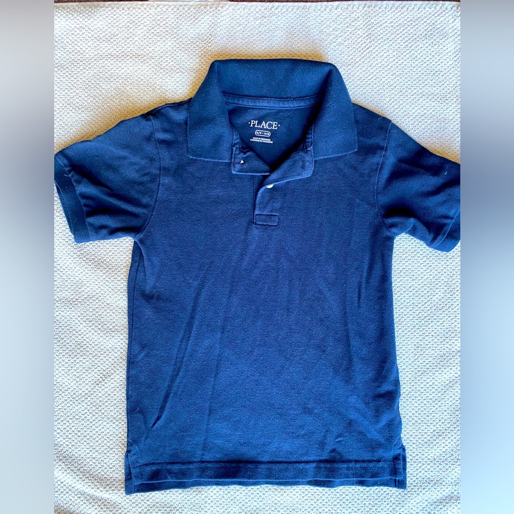 Children’s Place Boys Uniform Pique Polo - Nautico. Size Small (6/7)